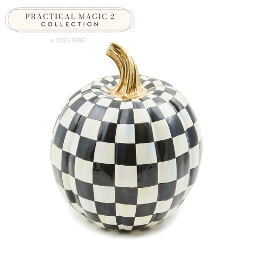 MacKenzie-Childs- Courtly Check Glossy Small Pumpkin