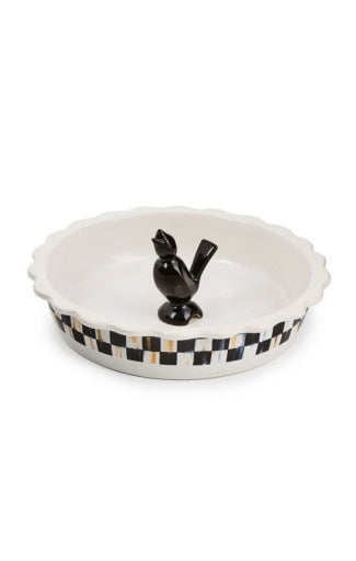courtly check everyday pie plate with pie bird