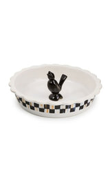 courtly check everyday pie plate with pie bird