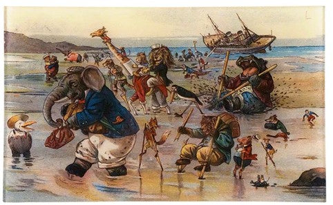 John Derian - Ship Wreck 1907 7 x 11.5" Rect. Tray