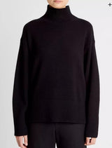 Vince - Wool-Cashmere Side-Slit Turtleneck Sweater - Black