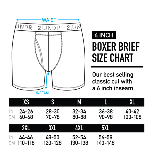 2UNDR - 6 " Swing Shift Boxer Brief - Black/Grey