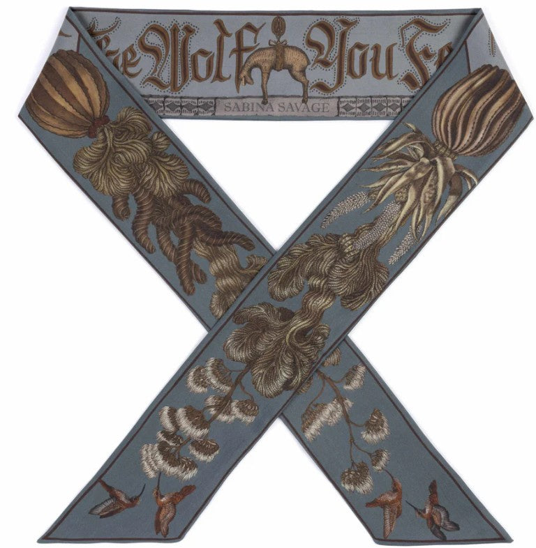 Sabina Savage - The Wolf You Feed Silk Ribbon Large (4"x63")