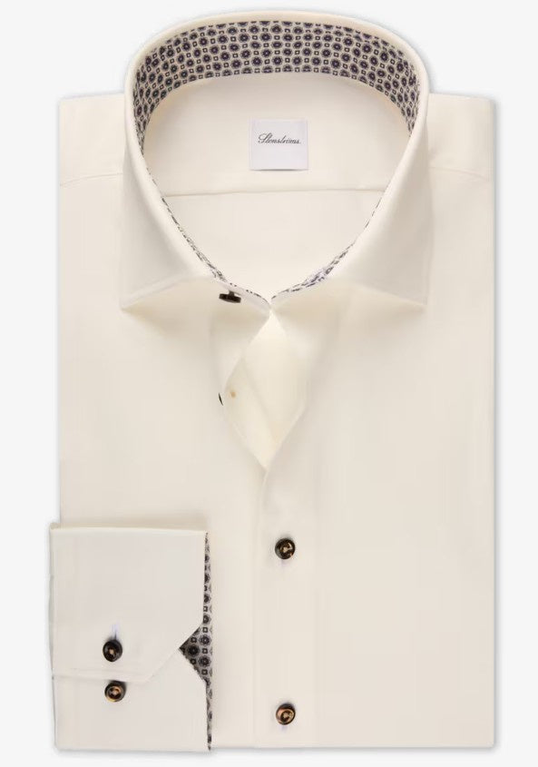 Stenstroms - Twill Shirt with Contrast - Champagne