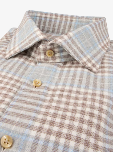 Stenstroms - Checked Flannel Shirt - Light Grey