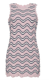 Cara Cara - Suzi Mini Dress - Pink/Blue Wavy Stripe