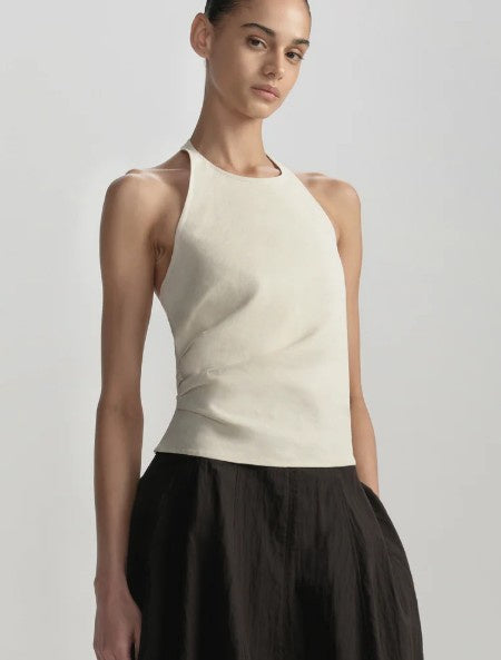 A.L.C - Sylvie Linen Halter Top - Buttercream