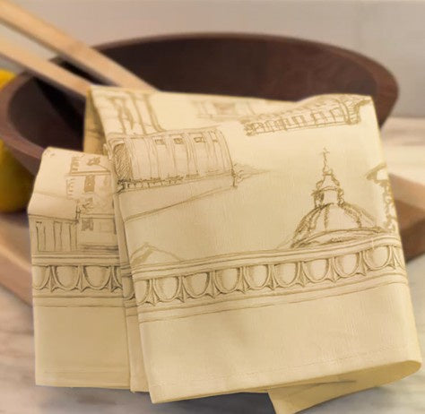 Ramsay Gourd - Roman Holiday Tea Towel in Sepia