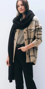 White + Warren - Cashmere Travel Wrap - Blk