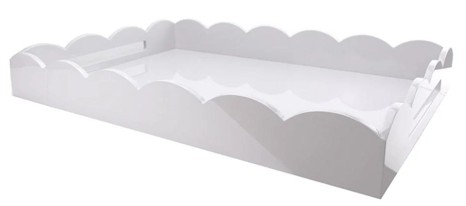ADDISON ROSS - Large Scalloped Edge Tray - White