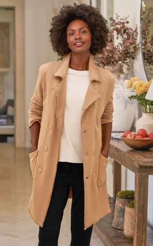 Frank & Eileen - Belfast Trench Sweatshirt Trench Coat - Camel