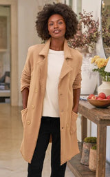 Frank & Eileen - Belfast Trench Sweatshirt Trench Coat - Camel