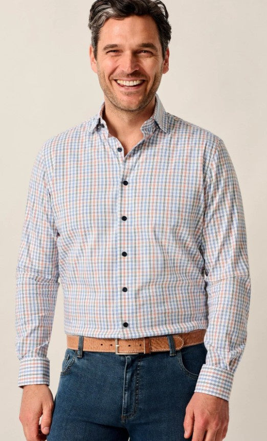 Johnnie O - Natural Performance Button Down Shirt - Vanderwall - White