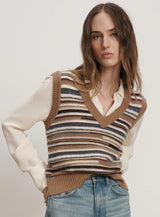 Veronica Beard - Helenka Wool Sweater Vest - Dark Acorn Multi
