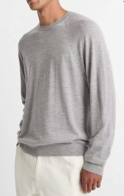 Vince - Men's Featherweight Wool-Cashmere Crew Neck Sweater -  Grey
