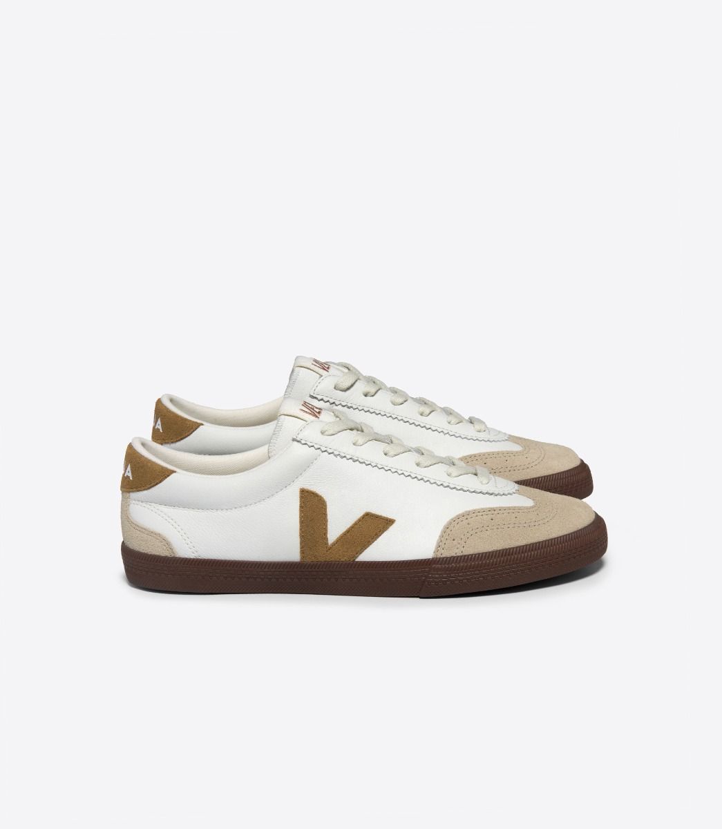 VEJA - Volley Leather Sneaker - White Tent Bark