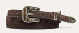 W. Kleinberg - 1 3/8" Nubuck Calf w Silver Buckel - Coffee