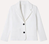 Minnie Rose - Viscose Blend Shrunken Blazer - White