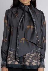 Sabina Savage - The Wolf You Feed Tie-Neck Silk Blouse
