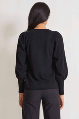 Apiece Apart - Eco Dewi Puff Sleeve Crew - Black