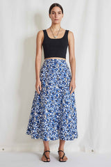 Apiece Apart - Hisa Skirt - Brushed Floral Indigo