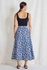 Apiece Apart - Hisa Skirt - Brushed Floral Indigo