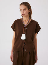 Sfizio - Cardigan with Buttons - Metropolitan Brown