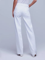 L'Agence - Clayton High Rise Wide Leg Jean - Blanc