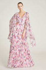 Theia - Melinda Pleated V-Neck Gown - Floressence