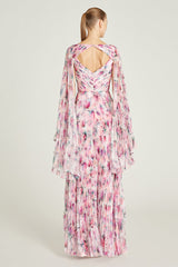 Theia - Melinda Pleated V-Neck Gown - Floressence