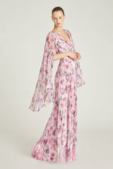 Theia - Melinda Pleated V-Neck Gown - Floressence
