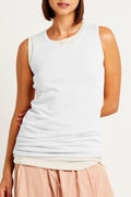 Planet by Lauren G - Pima Cotton Luxury Tank - White