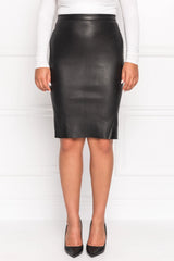 LaMarque - Avana Leather Pencil Skirt - Black