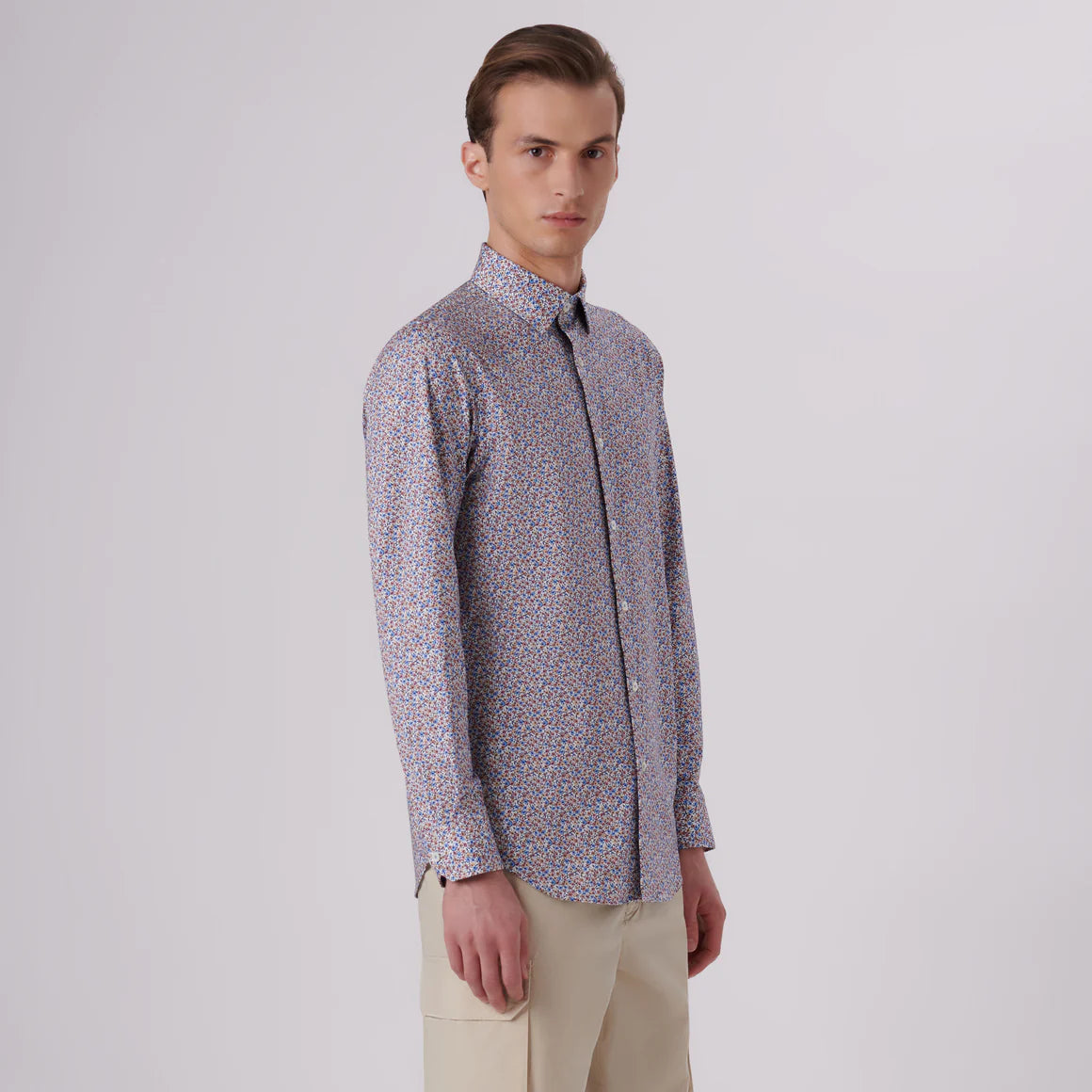 Bugatchi - James Floral Print Ooohcotton Shirt - Caramel