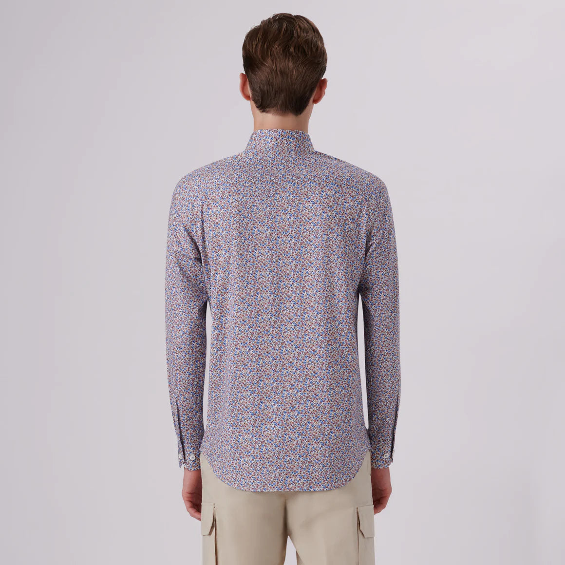Bugatchi - James Floral Print Ooohcotton Shirt - Caramel