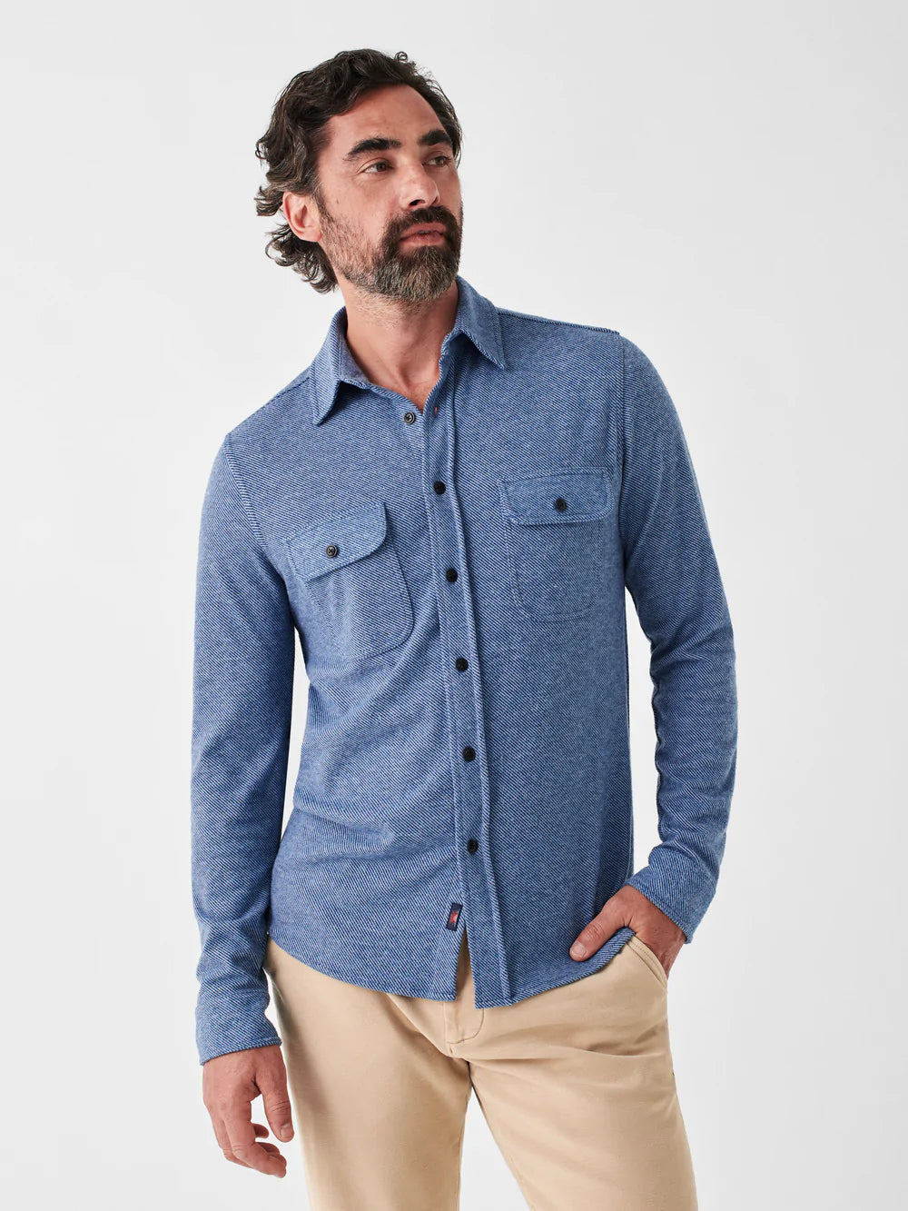 Faherty - Legend Sweater Shirt - Glacier Blue Twill