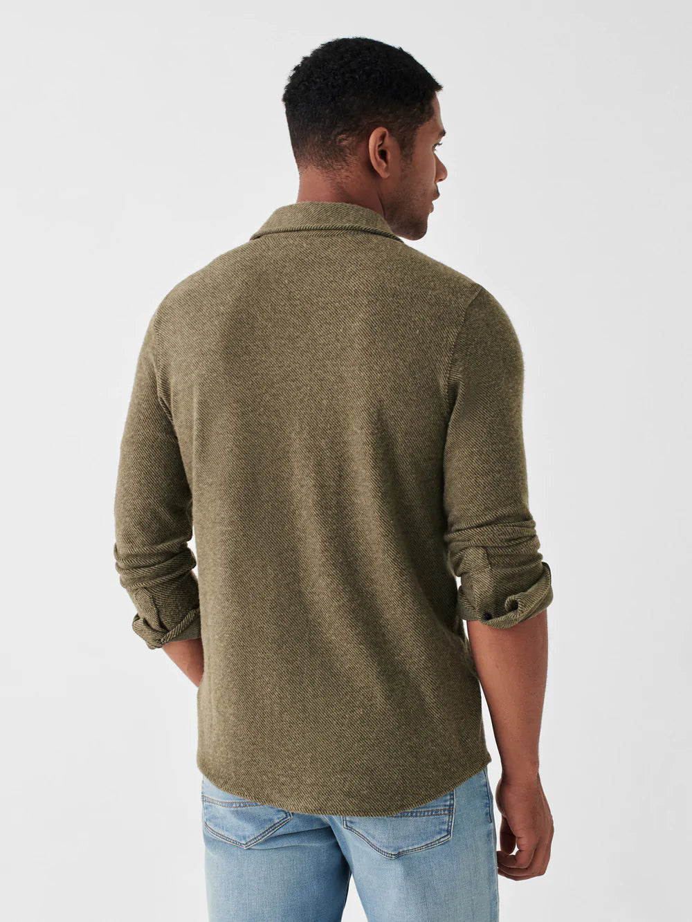 Faherty - Legend Sweater Shirt - Olive Melange Twill