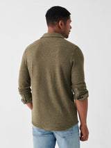 Faherty - Legend Sweater Shirt - Olive Melange Twill