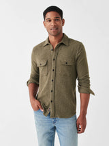 Faherty - Legend Sweater Shirt - Olive Melange Twill