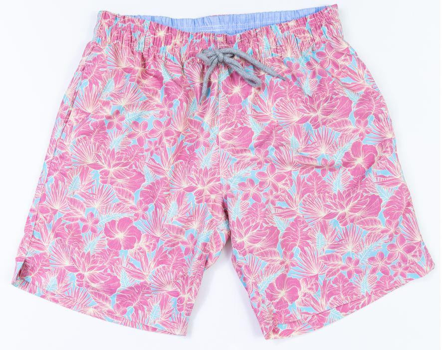 Michael's Swimwear - Men's Swim Trunks - Coral Floral