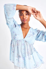 Love Shack Fancy - Elian Blouse - Spring Breeze