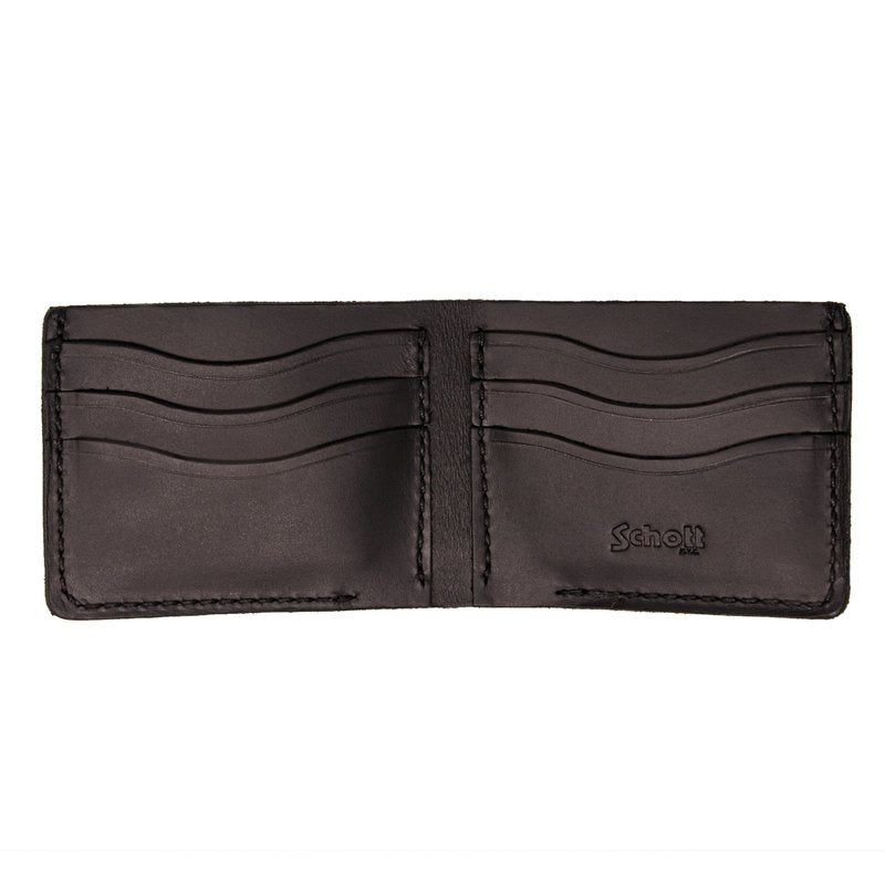 Schott- Steerhide Bi-Fold Wallet- Brown and Black