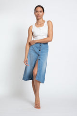 ASKK - Brighton Jean Skirt - Water Street - W1304K323