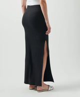 ATM - Modal Rib Side Slit Maxi Skirt - Black