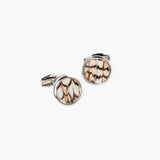 Brackish - Brays Cufflinks - Rhodium Plating & Quail Feathers