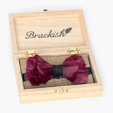 Brackish - Rosebud Bow Tie - Maroon Goose Feathers